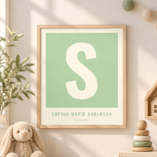 Benutzerdefinierte Babynamen-Nursery-Wanddekoratio Poster