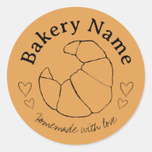 Benutzerdefinierte Bäckerei-Aufkleber | Croissant