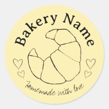 Benutzerdefinierte Bäckerei-Aufkleber | Croissant