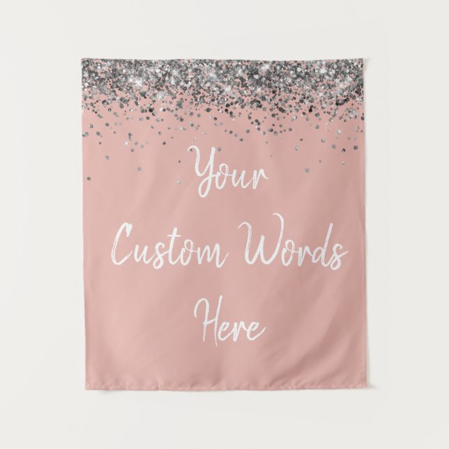 Benutzerdefinierte Ballet Rosa Silber Personalized Wandteppich (Vorderseite)