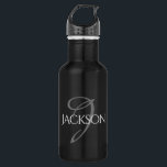 Benutzerdefinierte Bar | Einfache Anfangsbezeichnu Edelstahlflasche<br><div class="desc">Modern. Einfach. Klassisch. Einzigartig. Personalisiert. Ideal für Geburtstage,  Brautpartys,  Hochzeiten oder jeden Tag. #Zazzle #zazzlemade #rebel #shopping #stylish #fashionista #unforgettable #giftsforlife #Everydaygiftideas #tagsForLikes #instagood #photooftheday #WelcomeToFharrynland</div>