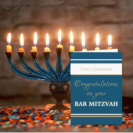 Benutzerdefinierte Bar Mitzvah Glückwunsch Card Karte