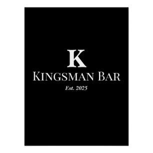 Benutzerdefinierte Bar-Wandkunst mit Namen & Monog Poster