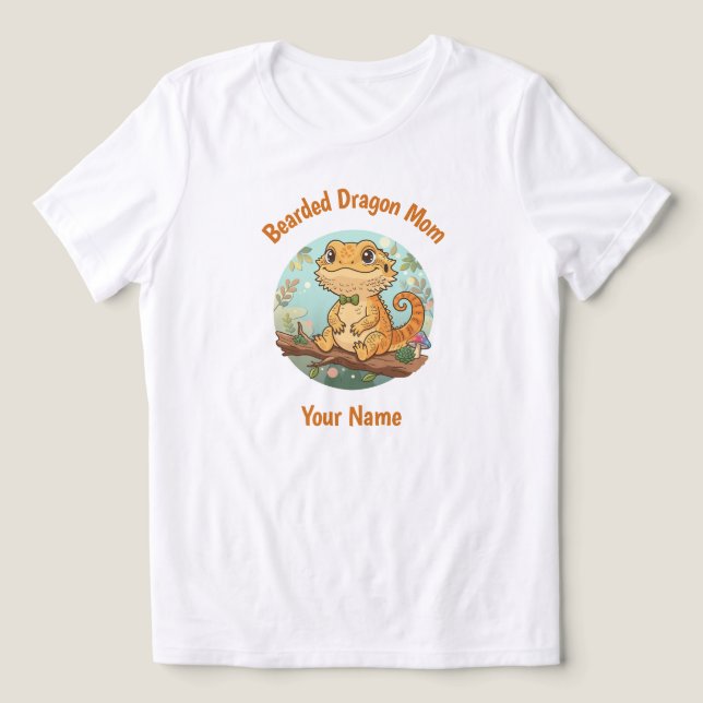 Benutzerdefinierte Bartagamen-Mama Tri-Blend Shirt (Design Vorderseite)