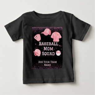 Benutzerdefinierte Baseball-Mom-Squad mit Teamname Baby T-shirt