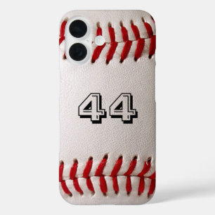 Benutzerdefinierte Baseball-Nummern-Kunst – Hochau iPhone 16 Hülle