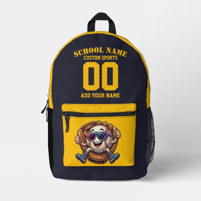 Benutzerdefinierte Baseball-Rucksacktasche - Softb Bedruckter Rucksack (Vorderseite)