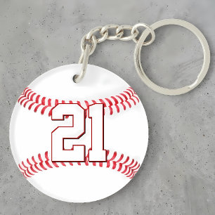 Benutzerdefinierte Baseball-Spieler-Trikotnummer o Schlüsselanhänger
