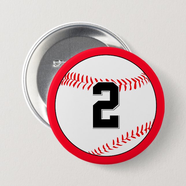 Benutzerdefinierte Baseball-Spieler-Trikotnummer u Button (Vorne & Hinten)