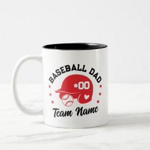 Benutzerdefinierte Baseball-Vater-Mama mit Name un Zweifarbige Tasse