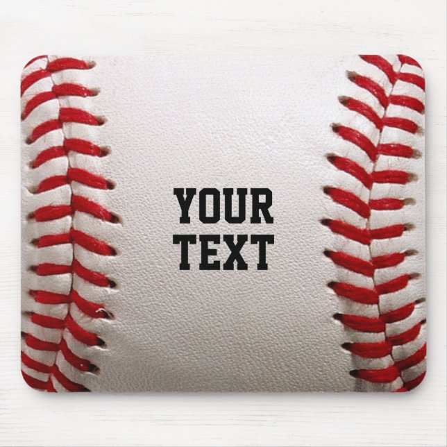 Benutzerdefinierte Baseballstiche & Leder-Sportgra Mousepad (Vorne)