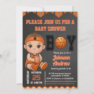 Benutzerdefinierte Basketball-Baby-Party Einladung