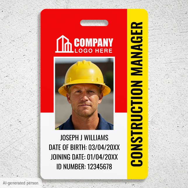 Benutzerdefinierte Baustelle-ID Logo QR-Code Rot S Ausweis (Von Creator hochgeladen)