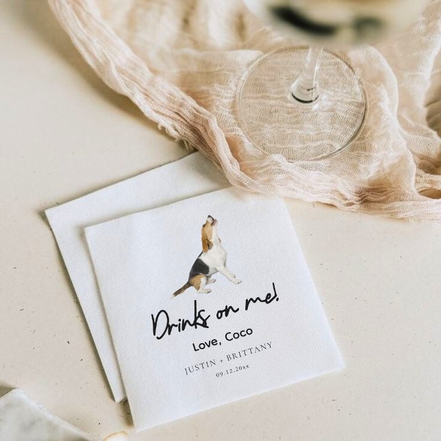 Benutzerdefinierte Beagle-Hochzeit  Serviette (Custom Pet Beagle Wedding Paper Dinner Napkins)