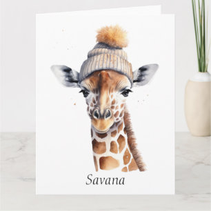 Benutzerdefinierte Beanie Bunch Giraffe Wintermütz Karte