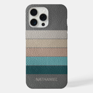 Benutzerdefinierte Beige Grau Aqua Blau Türkis Grü iPhone 15 Pro Max Hülle