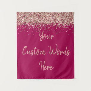 Benutzerdefinierte Berry Rose Gold Geburtstagsfeie Wandteppich