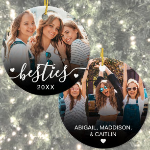 Benutzerdefinierte beste Freunde Zwei Foto Keramik Ornament