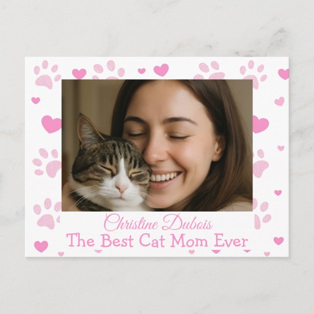 Benutzerdefinierte beste Katzenmutter-Foto-Postkar Postkarte (Vorderseite)