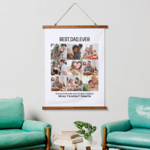 Benutzerdefinierte Beste Papa Allerzeit Vatertag 9 Wandteppich Mit Holzrahmen
