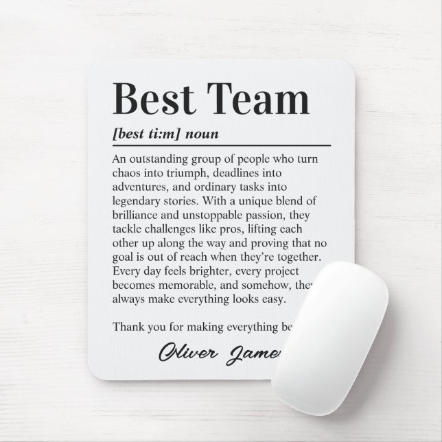 Benutzerdefinierte beste Teamdefinition Büro Mousepad (Mit Mouse)