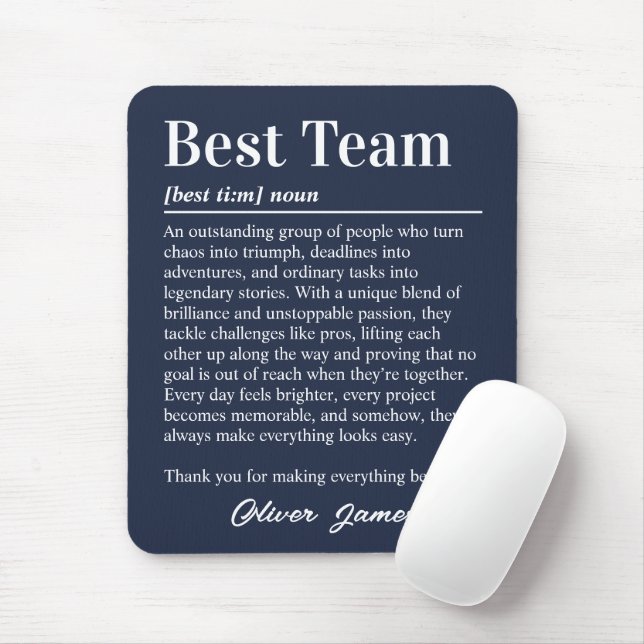 Benutzerdefinierte beste Teamdefinition Profession Mousepad (Mit Mouse)