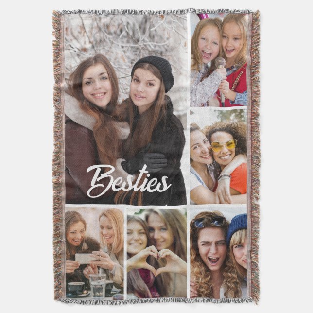 Benutzerdefinierte "Besties" Fotocollage  Decke (Vorderseite Vertikal)