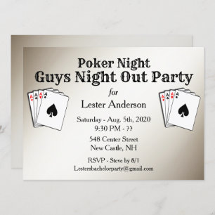 Benutzerdefinierte Bezeichnung Poker Night Party E Einladung