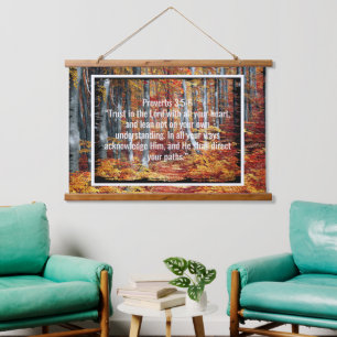 Benutzerdefinierte Bibelverse Zitate und personali Wandteppich Mit Holzrahmen