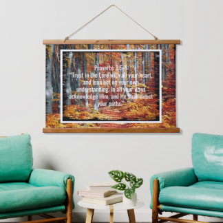 Benutzerdefinierte Bibelverse Zitate und personali Wandteppich Mit Holzrahmen