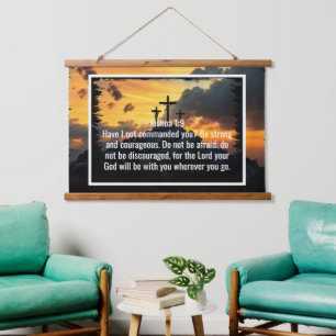 Benutzerdefinierte Bibelverse Zitate und personali Wandteppich Mit Holzrahmen