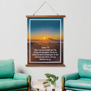 Benutzerdefinierte Bibelverse Zitate und personali Wandteppich Mit Holzrahmen