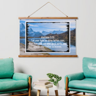 Benutzerdefinierte Bibelverse Zitate und personali Wandteppich Mit Holzrahmen