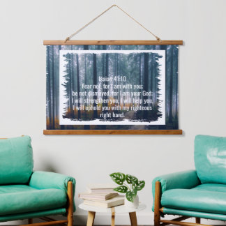 Benutzerdefinierte Bibelverse Zitate und personali Wandteppich Mit Holzrahmen