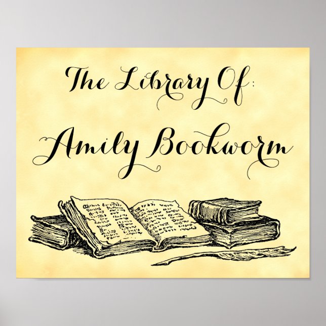 Benutzerdefinierte Bibliothek mit Imitaten für Vin Poster (Vorne)