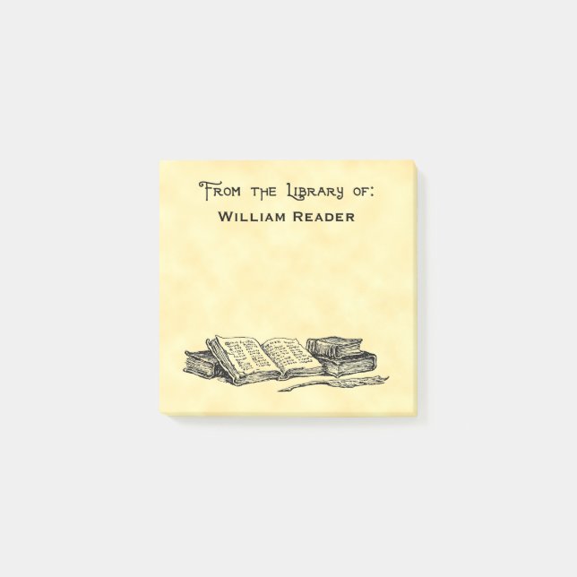 Benutzerdefinierte Bibliothek von Vintagen Büchern Post-it Klebezettel (Vorderseite)