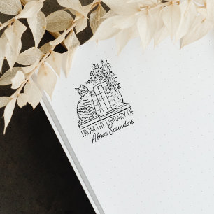 Benutzerdefinierte Bibliothekskatze Gummistempel