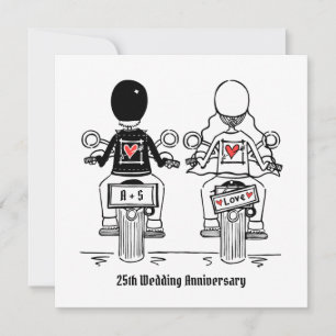 Benutzerdefinierte Biker Motorrad Hochzeit Jubiläu Einladung