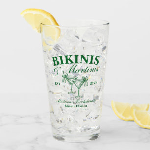 Benutzerdefinierte Bikinis und Martinis Junggesell Glas