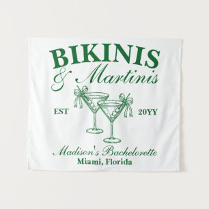 Benutzerdefinierte Bikinis und Martinis Junggesell Wandteppich