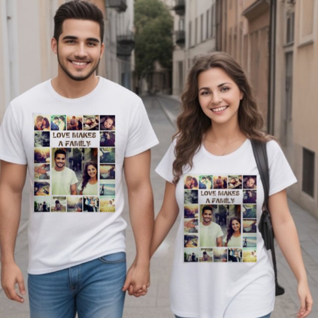 Benutzerdefinierte BildCollage und Text T-Shirt (Custom Photo T-shirt collage with personalized text. Keeping good memories alive.)