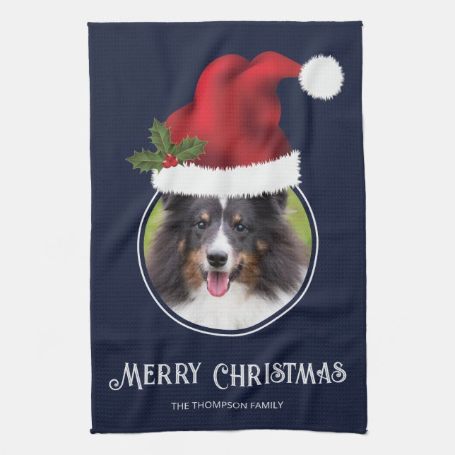 Benutzerdefinierte Bildvorlage für die rote Weihna Geschirrtuch (Vertikal)