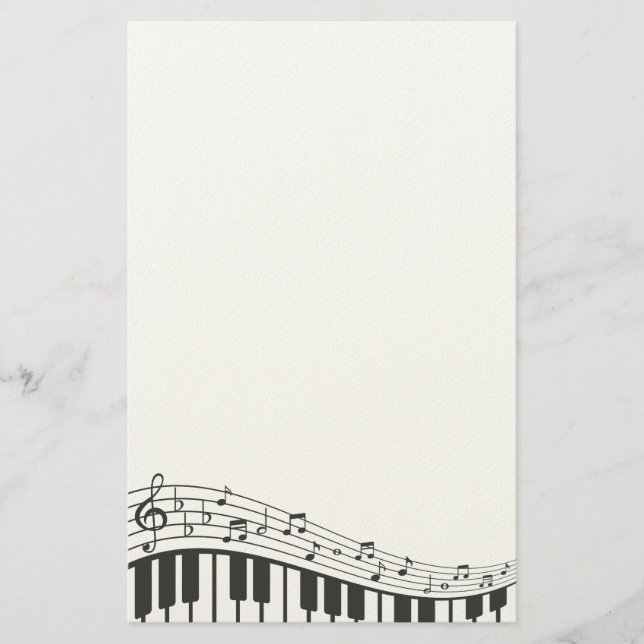 Benutzerdefinierte Black and White Piano Tastatur. Briefpapier (Vorderseite)