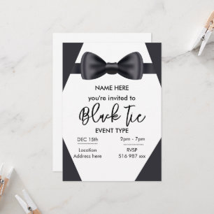Benutzerdefinierte Black-Tie-Einladung Einladung