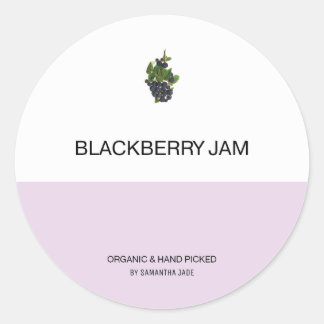Benutzerdefinierte BlackBerry-Jam & Preserve-Jar-L Runder Aufkleber