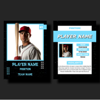 Benutzerdefinierte blaue Baseball-Sammelkarte Spie Telefonnummerkarte