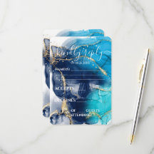 Benutzerdefinierte Blaue Gold-Alkohol-Tinte Hochze