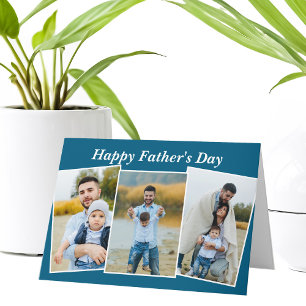 Benutzerdefinierte blaue Happy Father's Day Fotoco Karte