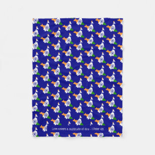 Benutzerdefinierte blaue Indienflagge Fleecedecke