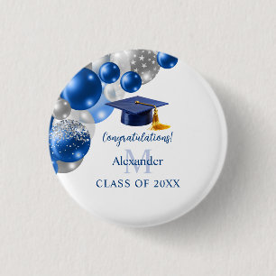 Benutzerdefinierte blaue Jungen-Abschlussfeier  Button